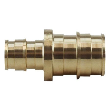 APOLLO VALVES ExpansionPEX Series Coupling, 12 x 34 in, Barb, Brass, 200 psi Pressure EPXC1234